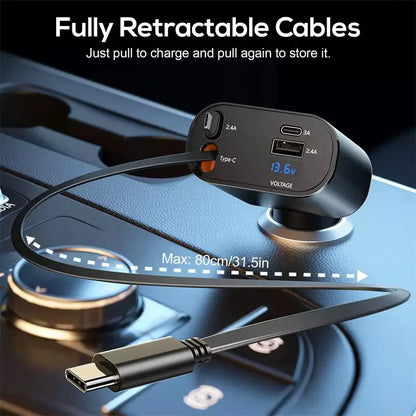 Ultimate 4-in-1 Car Charger™ (2 Type-C interface + USB A Port + Type-C port)