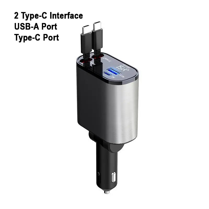 Ultimate 4-in-1 Car Charger™ (2 Type-C interface + USB A Port + Type-C port)