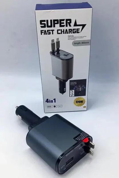 Ultimate 4-in-1 Car Charger™ (2 Type-C interface + USB A Port + Type-C port)