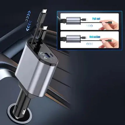 Ultimate 4-in-1 Car Charger™ (2 Type-C interface + USB A Port + Type-C port)